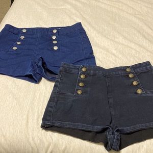 2 for 1 Button Up Jean Shorts